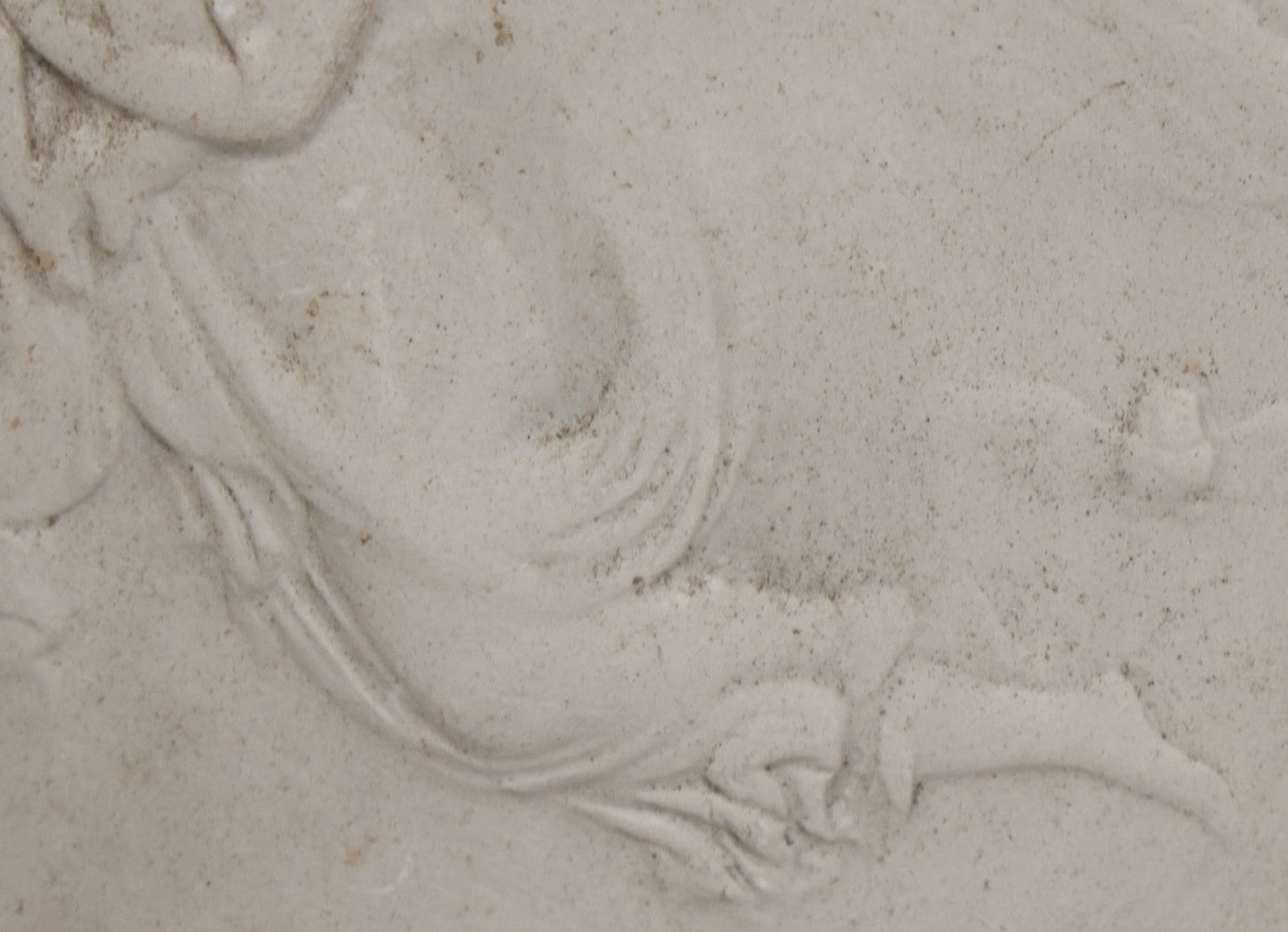 Lot 033 - Antique White Ceramic Wall Plaque Featuring A Guardian Angel Carrying Two Babies, With An Owl In Flight In The Background, 6-7/8" Sides