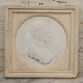 Lot 034 - Antique White Ceramic Wall Plaque Featuring Poet Dante Alighieri In Profile, 6-7/8" Sides