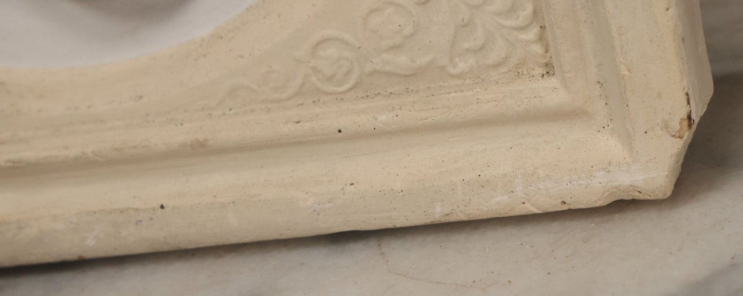 Lot 034 - Antique White Ceramic Wall Plaque Featuring Poet Dante Alighieri In Profile, 6-7/8" Sides