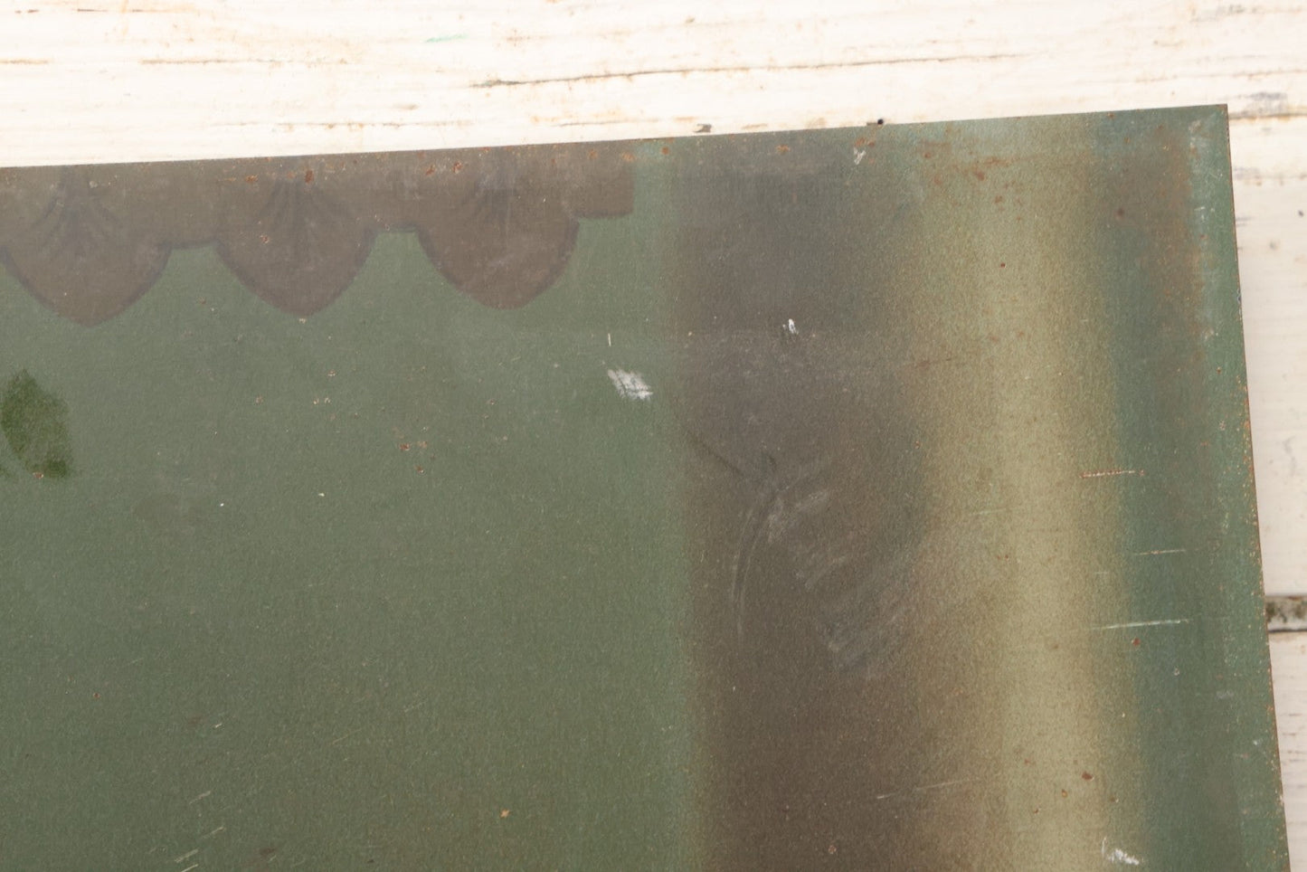 Lot 035 - Antique Tin Lithograph Christian Religious Print Of Saint Anne And Daughter Mary, Unframed, 17-1/2" x 23-1/2"