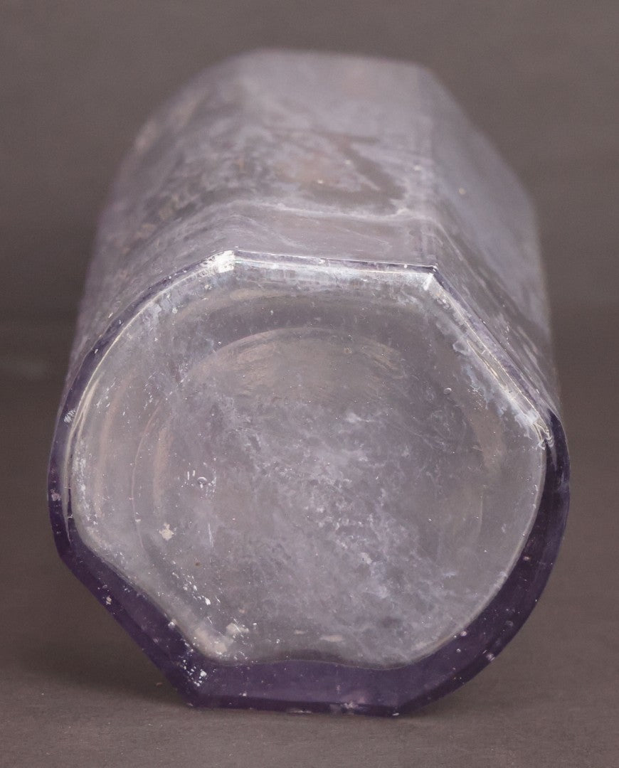 Lot 051 - Antique "Lactart" Acid Of Milk Purple Glass Medicine Bottle, Avery Lactate Co., Boston, Massachusetts, With Milkmaid And Cow Graphics