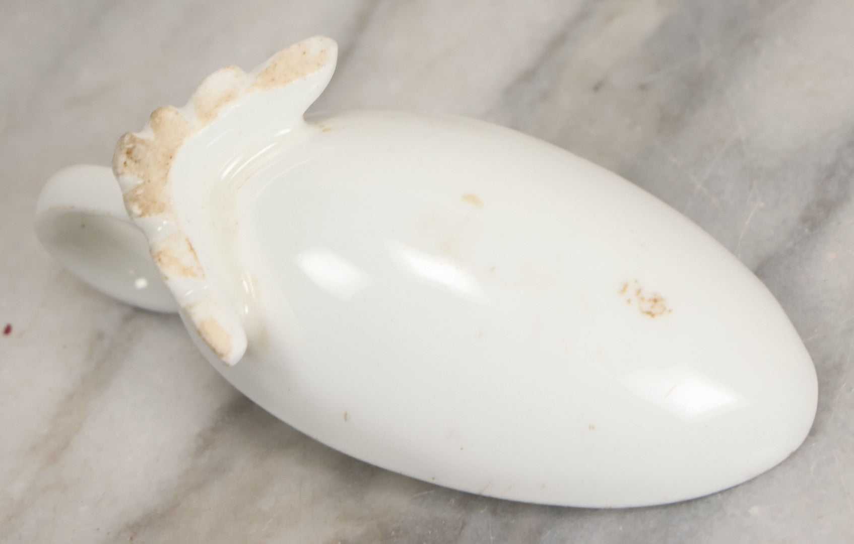 Lot 053 - Antique Porcelain Medicine Dosage Spoon, Marked James Epps, Homeopathic Chemist, London