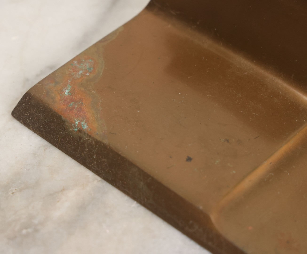 Lot 055 - Antique Art Deco Bronze Inkwell And Pen Rest With Original Glass Insert, Marked "Real Bronze," No. 1719