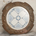 Lot 056 - Antique Art Deco Trivet With Porcelain Center And Pressed Copper Surround, Note Scuffs, Scratches
