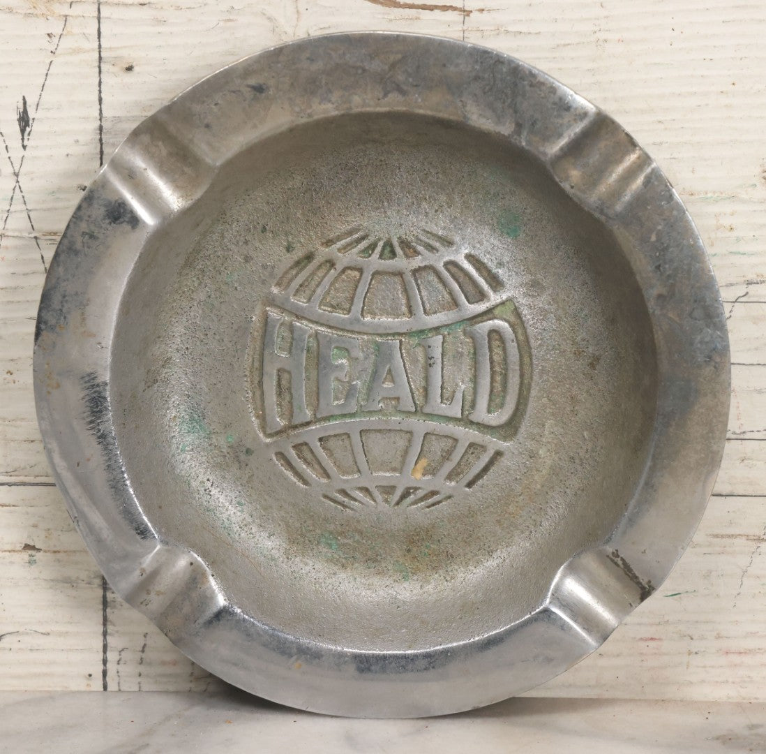 Lot 057 - Vintage Cast Metal Advertising Ashtray From Heald Machine Co. & Foundry, Worcester, Massachusetts, Circa Early 20th Century