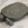 Lot 058 - Vintage Cast Metal Turtle Match Safe With Match Strike On Inside Of Shell, Note Hinge Broken Lid Lifts Off, As Found