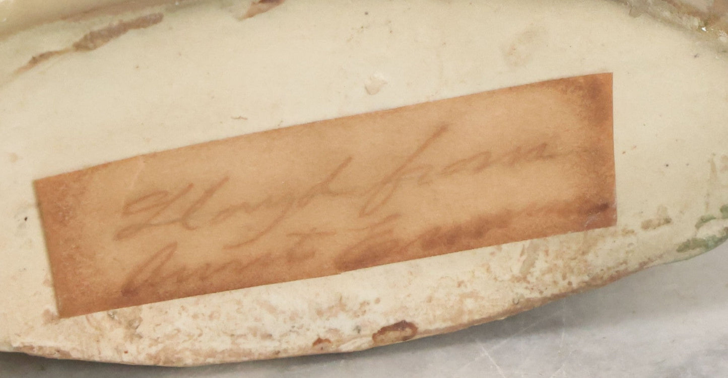 Lot 060 - Antique "Teddy And The Bear" Teddy Roosevelt Porcelain Toothpick Holder, Souvenir Of Reading, Pennsylvania, Made In Germany, No. 3573, With Handwritten Paper Label On Bottom