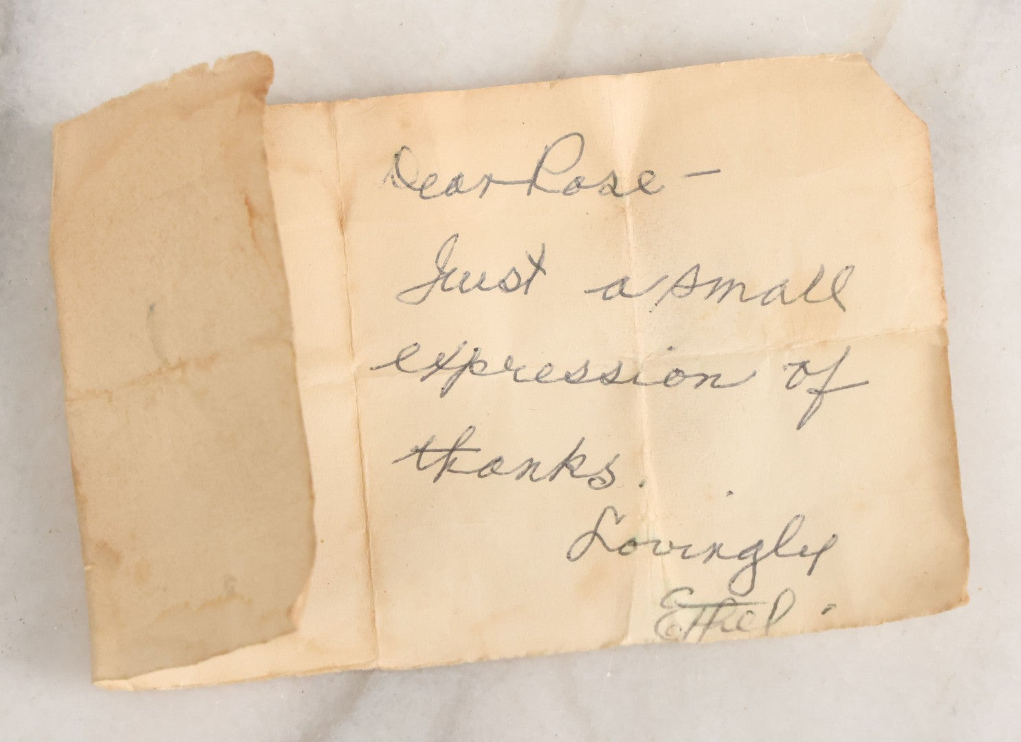 Lot 061 - Antique Milk Glass Toothpick Holder With Fancy Metal Cage Overlay, Including Paper Note, "A Small Expression Of Thanks" From Ethel To Rose, As Found