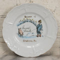 Lot 063 - Antique Porcelain Plate With Boy Peeing "Good Luck" Message In Snow With His Pet Pig, Souvenir Of Gileghenny, Pennsylvania, Made In Germany, No. 281, 6-3/8" Diameter