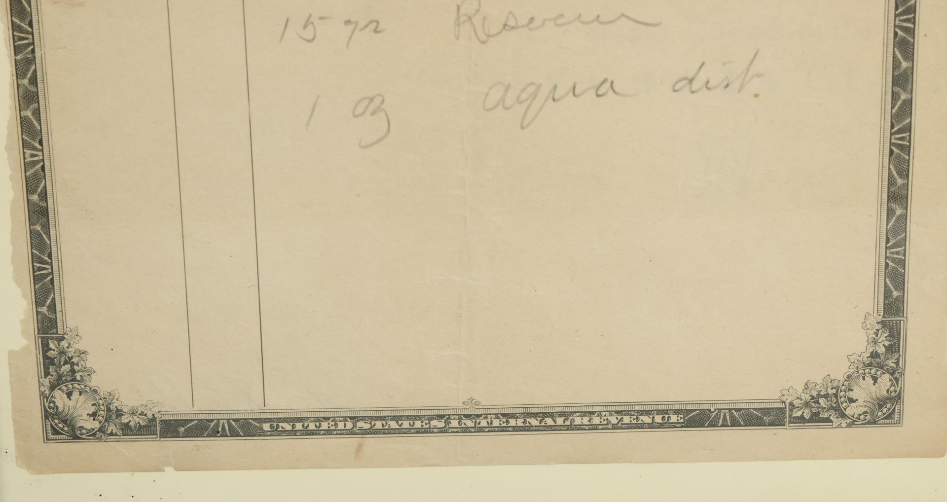 Lot 069 - Antique Order Form For Opium Dated 1923, For Cocaine Hydrochloride, Rochester, Pennsylvania, United States Internal Revenue Document, In Modern Frame, 11" x 14"