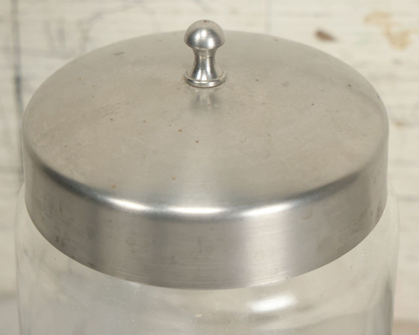 Lot 071 - Vintage Medical Doctors Office Bandages Glass Jar With Green Label And Lid, Manufactured By Profex, U.S.A.