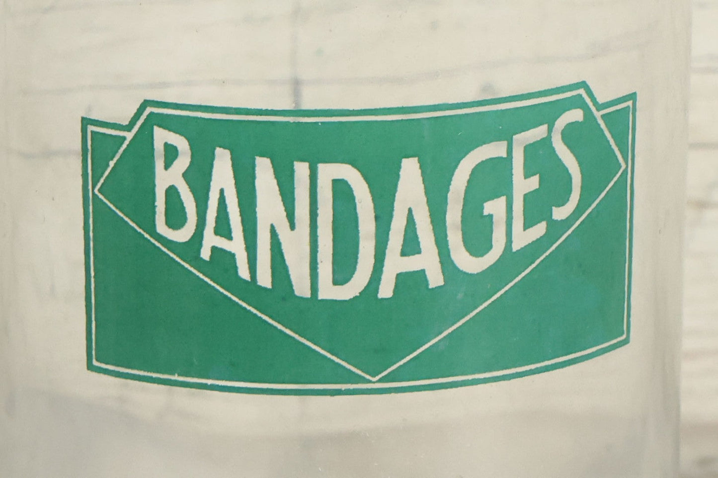 Lot 071 - Vintage Medical Doctors Office Bandages Glass Jar With Green Label And Lid, Manufactured By Profex, U.S.A.