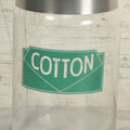 Lot 072 - Vintage Medical Doctors Office Cotton Glass Jar With Green Label And Lid, Manufactured By Profex, U.S.A.
