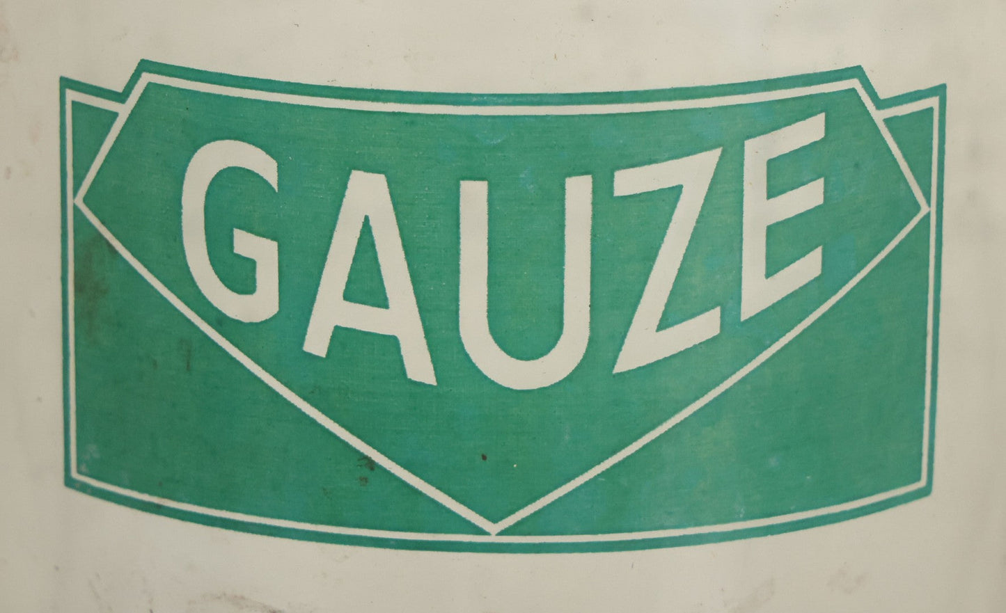 Lot 073 - Vintage Medical Doctor's Office Gauze Glass Jar With Green Label And Lid, Manufactured By Profex, U.S.A.