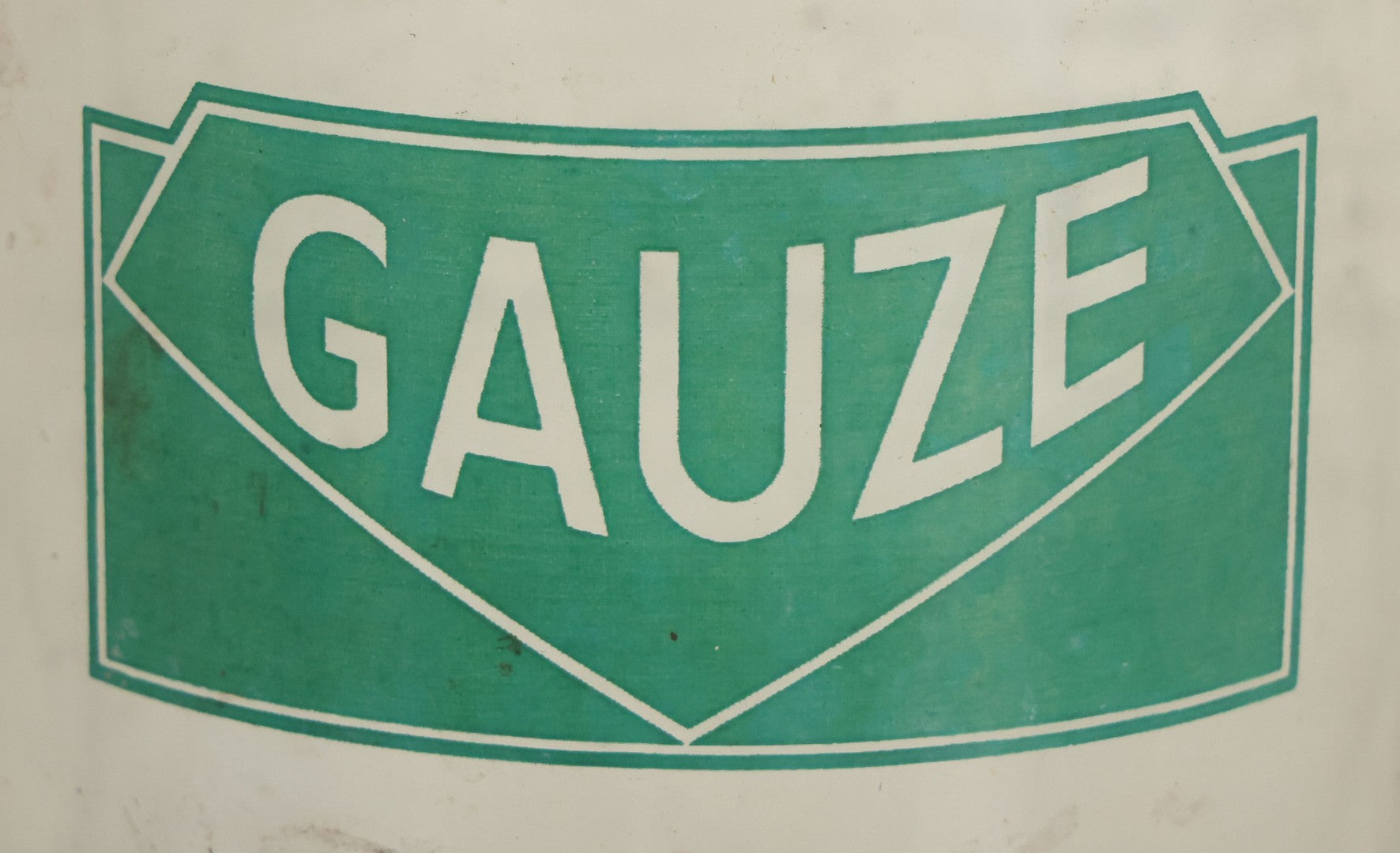 Lot 073 - Vintage Medical Doctor's Office Gauze Glass Jar With Green Label And Lid, Manufactured By Profex, U.S.A.