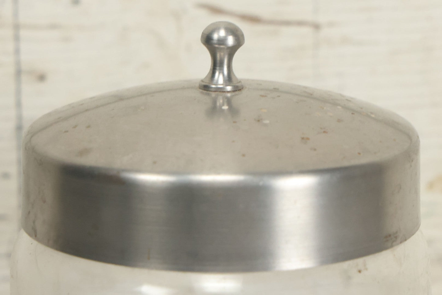 Lot 073 - Vintage Medical Doctor's Office Gauze Glass Jar With Green Label And Lid, Manufactured By Profex, U.S.A.