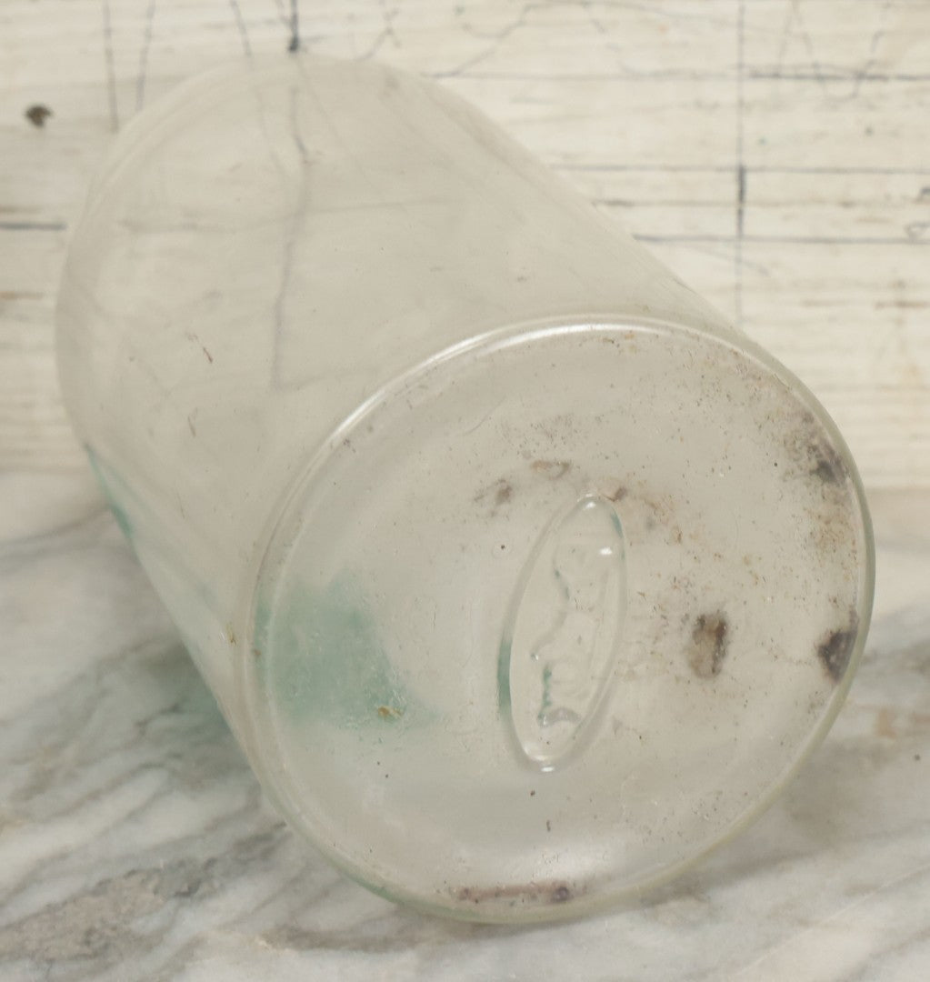 Lot 073 - Vintage Medical Doctor's Office Gauze Glass Jar With Green Label And Lid, Manufactured By Profex, U.S.A.