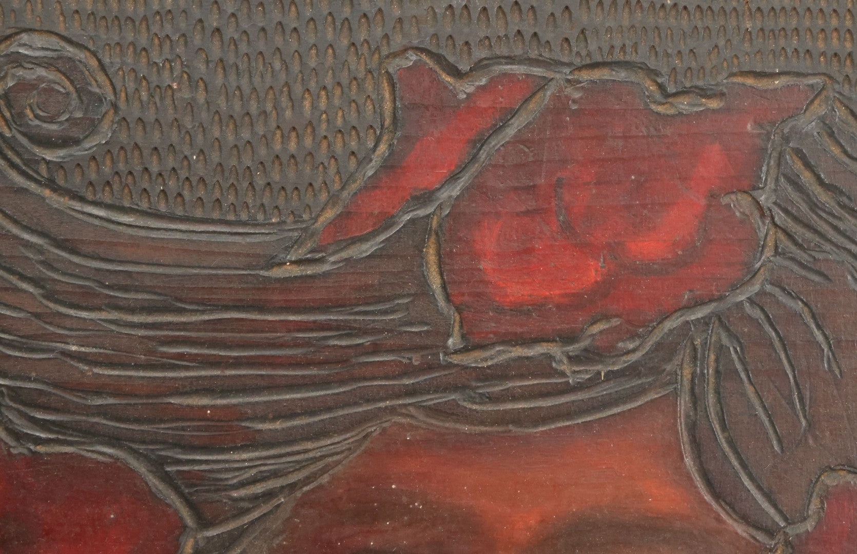 Lot 074 - Antique Folk Art Hand Carved Wooden Panel With Beautiful Woman, Painted Details, 21" x 14"