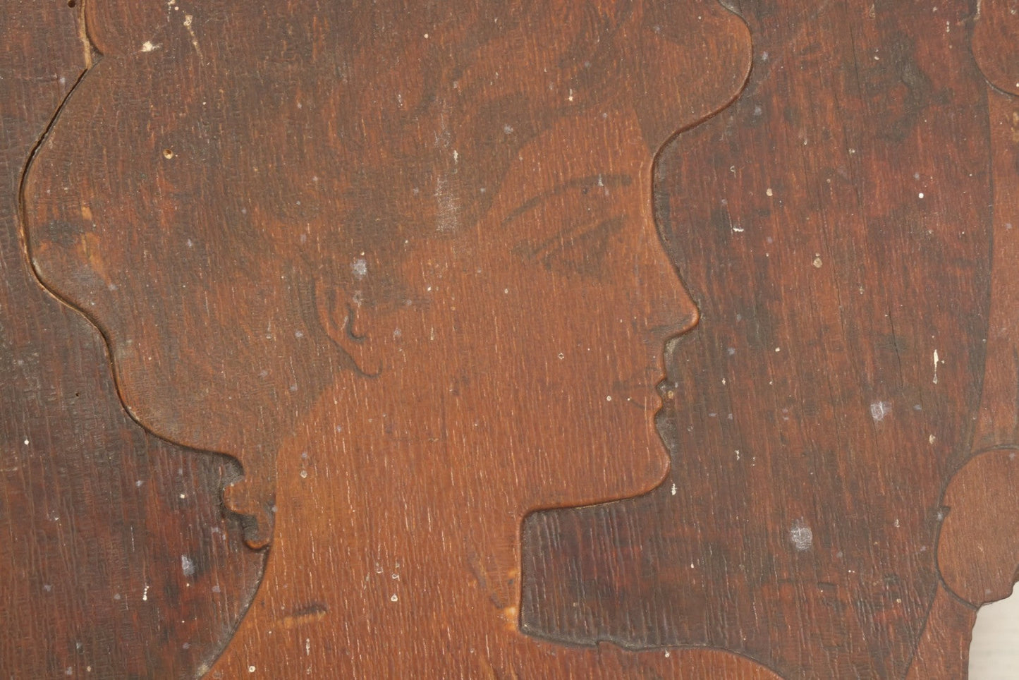 Lot 075 - Antique Wood Burned Pyrography Wall Hanging Panel Of Gibson Girl Style Woman With Rose, Flemish Art Co., New York, No. 861, Note Various Wear, 13-3/4" x 19"