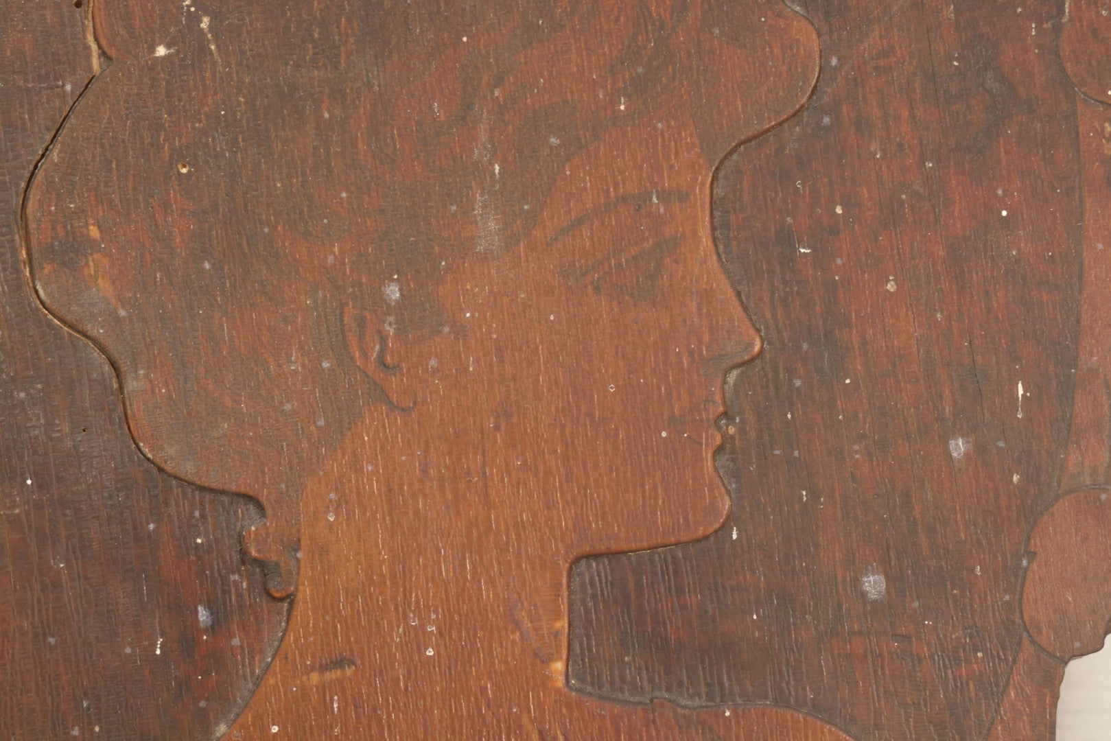 Lot 075 - Antique Wood Burned Pyrography Wall Hanging Panel Of Gibson Girl Style Woman With Rose, Flemish Art Co., New York, No. 861, Note Various Wear, 13-3/4" x 19"