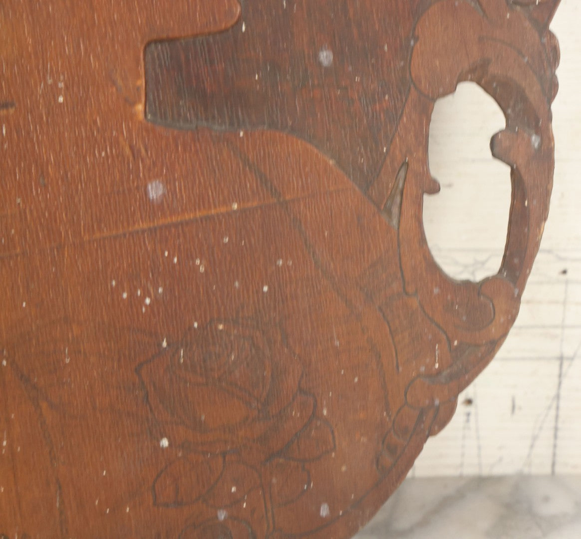 Lot 075 - Antique Wood Burned Pyrography Wall Hanging Panel Of Gibson Girl Style Woman With Rose, Flemish Art Co., New York, No. 861, Note Various Wear, 13-3/4" x 19"