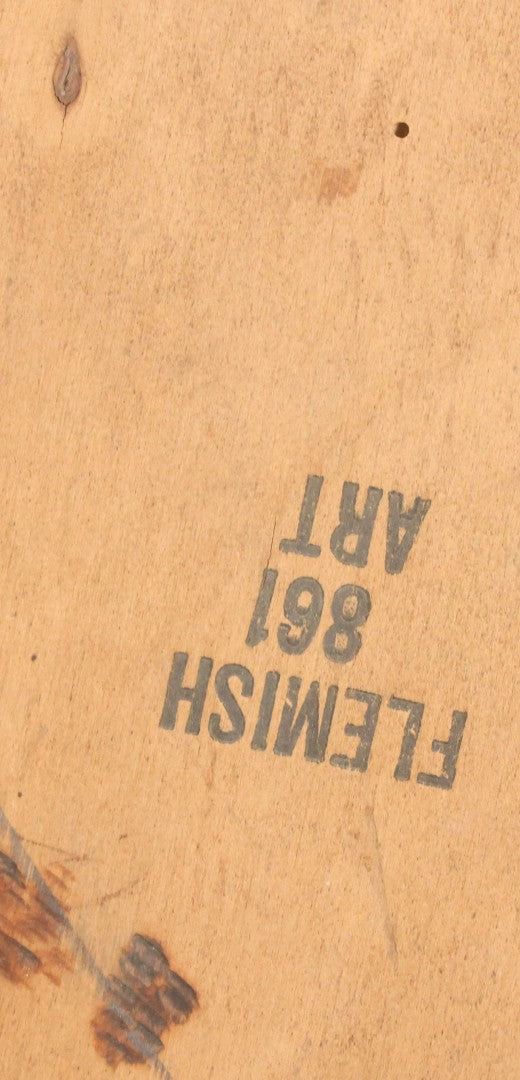 Lot 075 - Antique Wood Burned Pyrography Wall Hanging Panel Of Gibson Girl Style Woman With Rose, Flemish Art Co., New York, No. 861, Note Various Wear, 13-3/4" x 19"