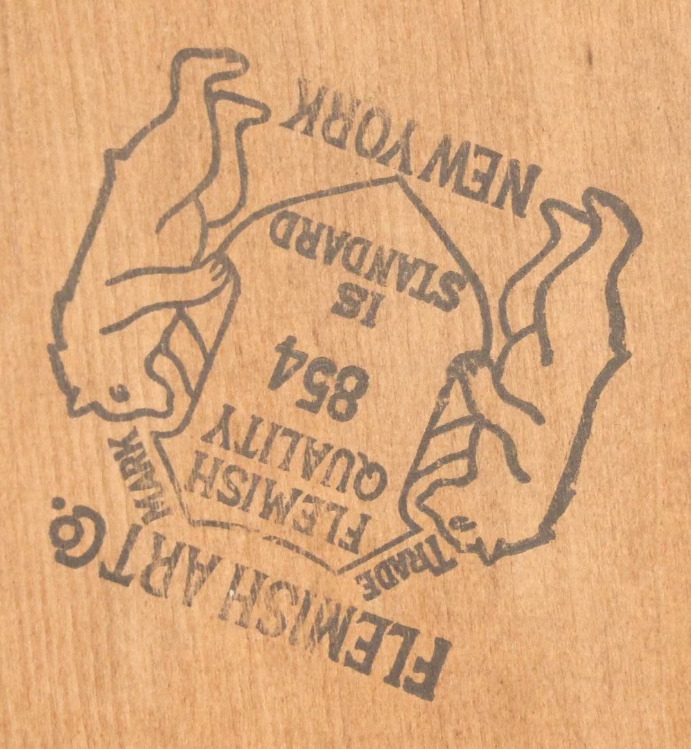 Lot 076 - Antique Wood Burned Pyrography Wall Hanging Plaque For The Foresters Of America, Fraternal Order, With Eagle And American Flags, Flemish Art Co., New York, No. 854, 14-3/4" Diameter