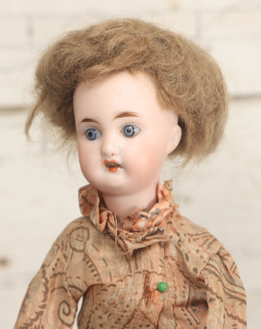 Lot 001 - Antique Handmade Manual Crank Math Teacher Automaton With German Bisque Doll Head By Lehmann & Company And Math Subtraction Problem Action, Moving Arms And Head