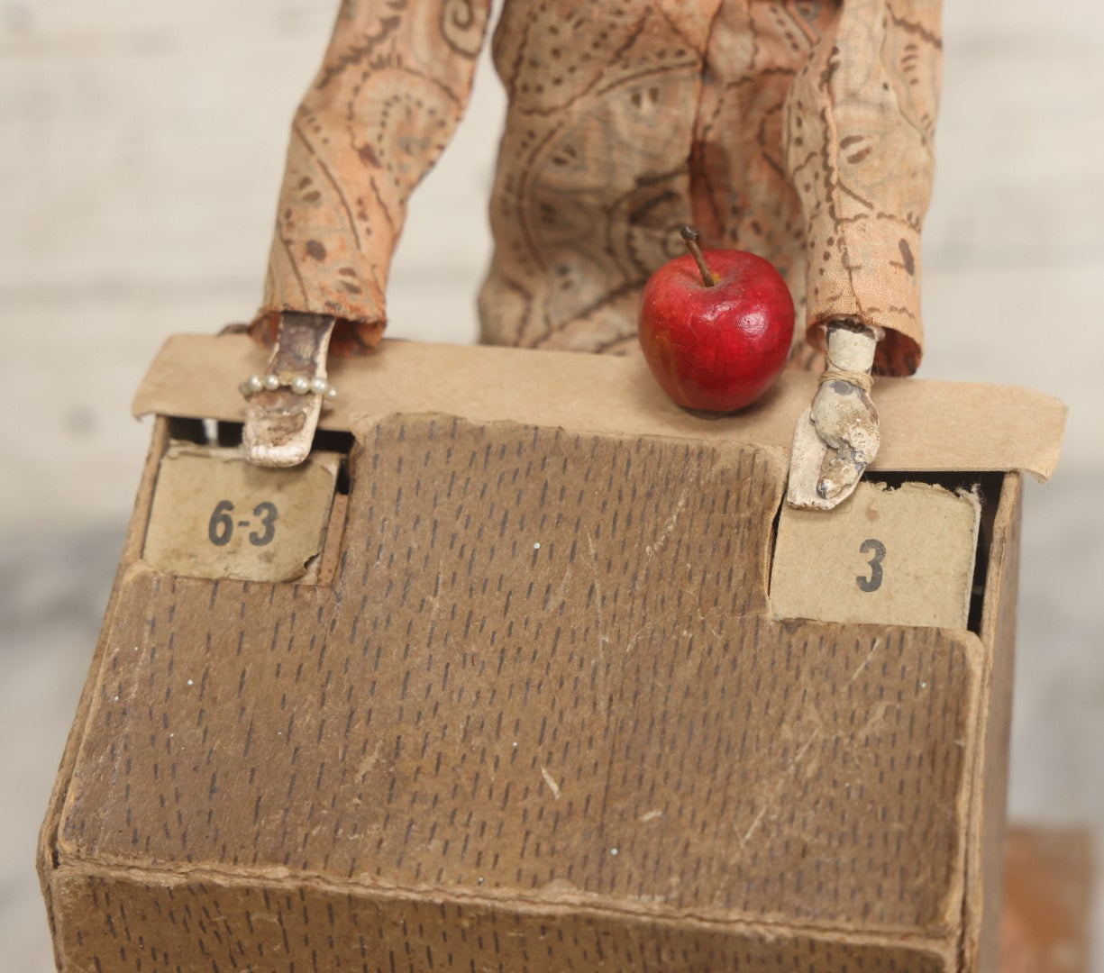 Lot 001 - Antique Handmade Manual Crank Math Teacher Automaton With German Bisque Doll Head By Lehmann & Company And Math Subtraction Problem Action, Moving Arms And Head