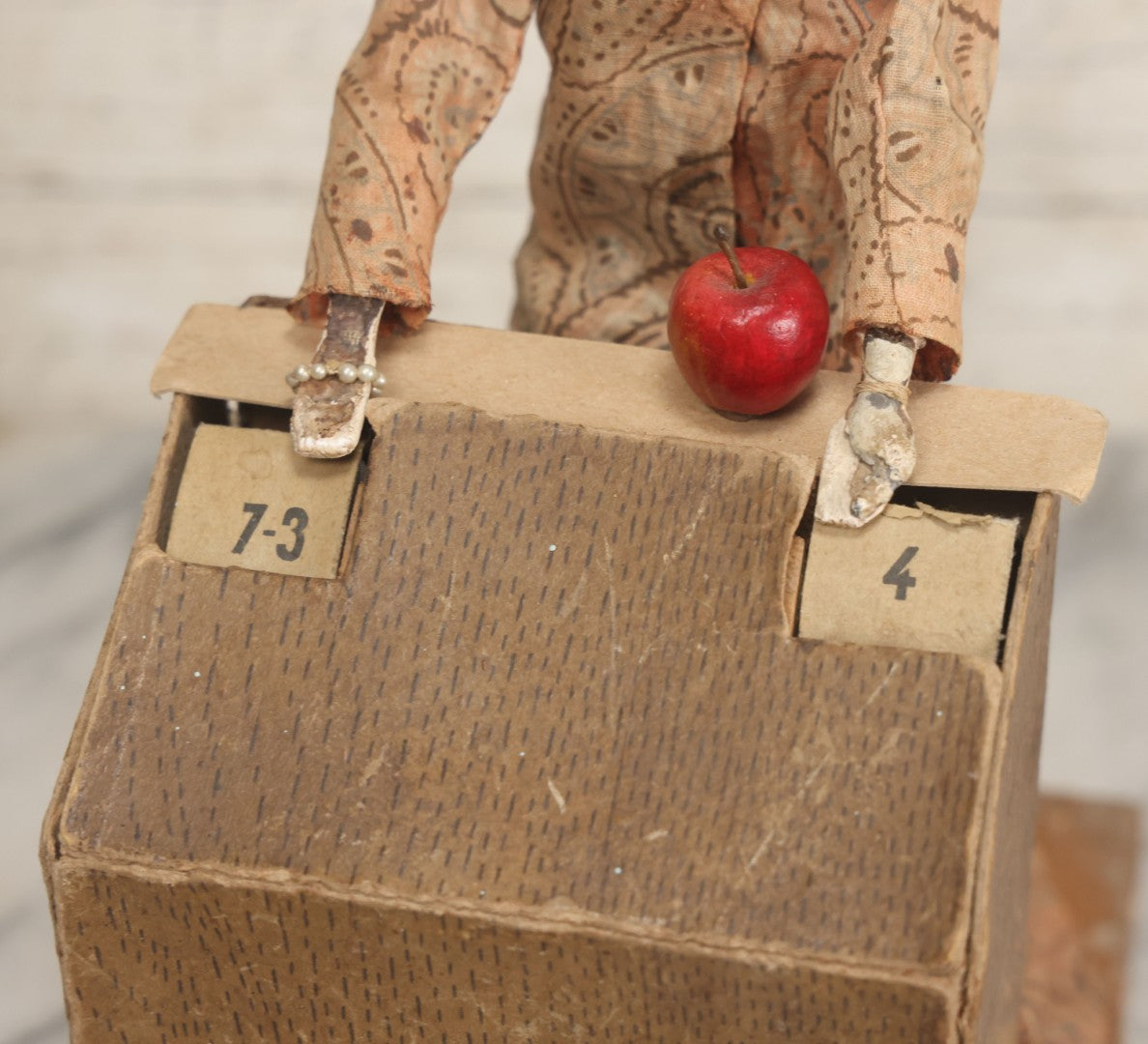 Lot 001 - Antique Handmade Manual Crank Math Teacher Automaton With German Bisque Doll Head By Lehmann & Company And Math Subtraction Problem Action, Moving Arms And Head