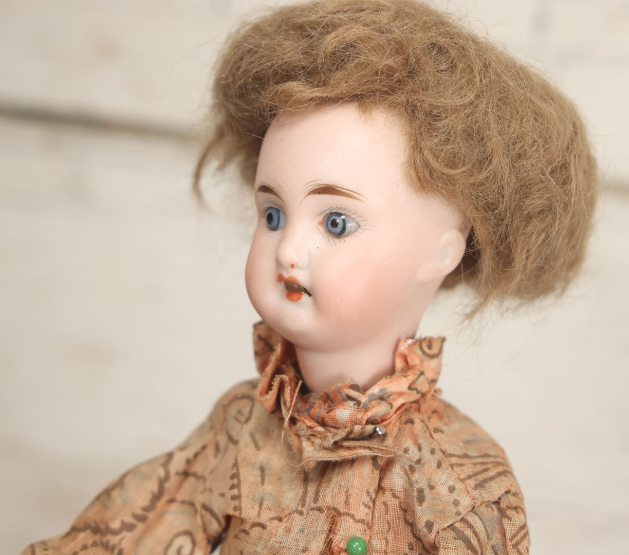 Lot 001 - Antique Handmade Manual Crank Math Teacher Automaton With German Bisque Doll Head By Lehmann & Company And Math Subtraction Problem Action, Moving Arms And Head