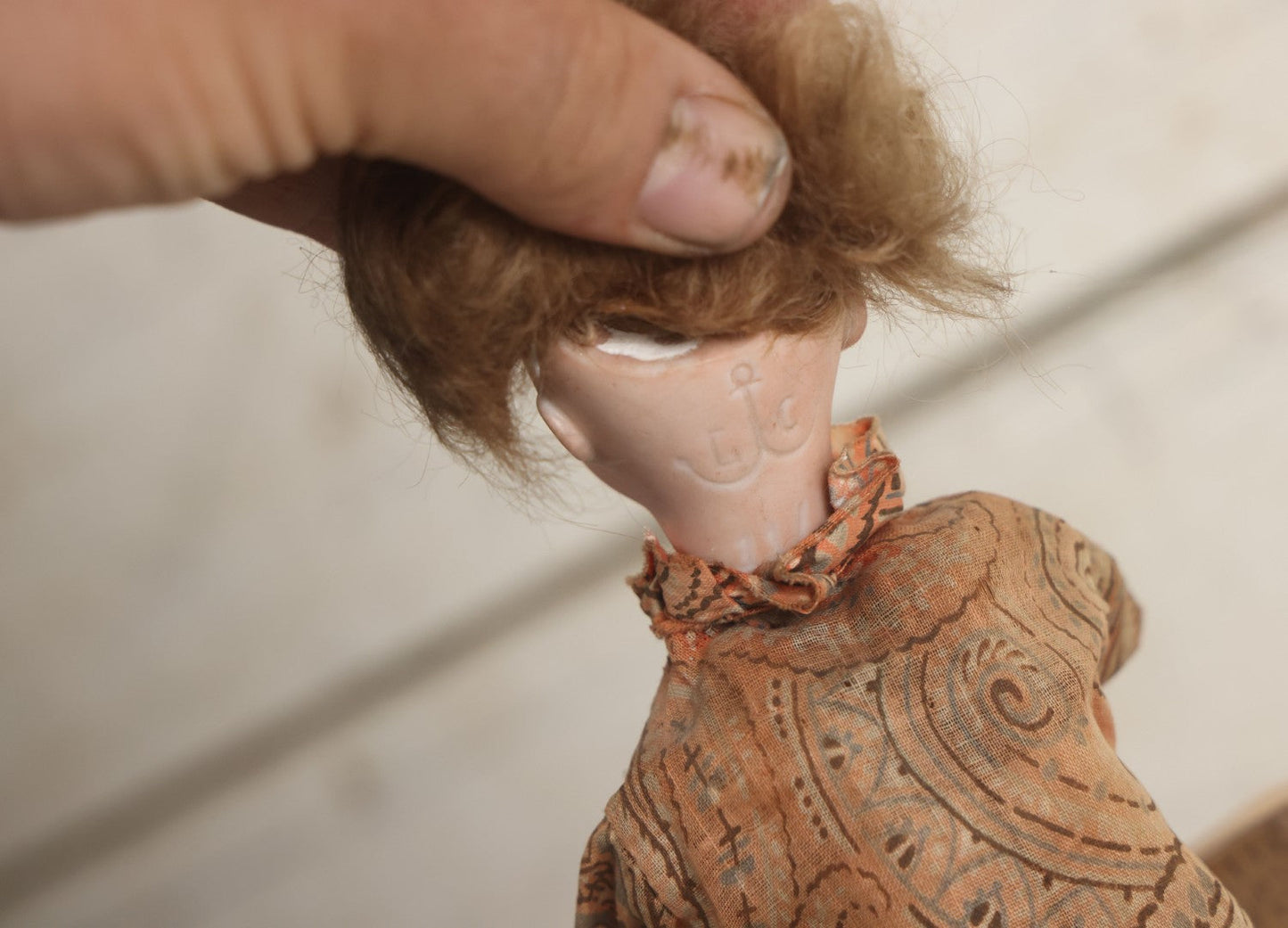 Lot 001 - Antique Handmade Manual Crank Math Teacher Automaton With German Bisque Doll Head By Lehmann & Company And Math Subtraction Problem Action, Moving Arms And Head