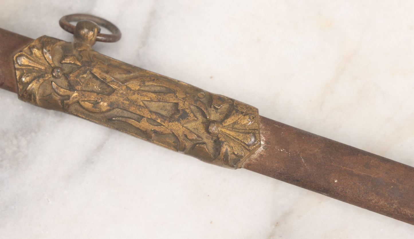 Lot 002 - Antique Fraternal "Select Knight" Masonic Ceremonial Presentation Sword, With Skeleton Hand, Eagle, And Axes Motifs, Manufactured By Parson And Co. St. Louis Missouri