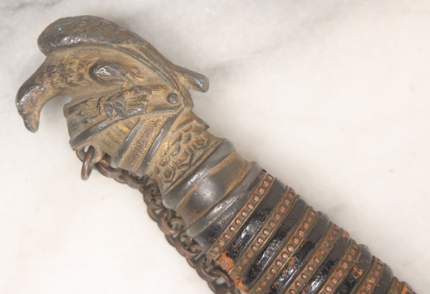 Lot 002 - Antique Fraternal "Select Knight" Masonic Ceremonial Presentation Sword, With Skeleton Hand, Eagle, And Axes Motifs, Manufactured By Parson And Co. St. Louis Missouri