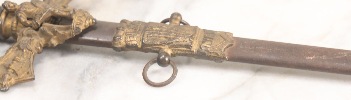 Lot 002 - Antique Fraternal "Select Knight" Masonic Ceremonial Presentation Sword, With Skeleton Hand, Eagle, And Axes Motifs, Manufactured By Parson And Co. St. Louis Missouri