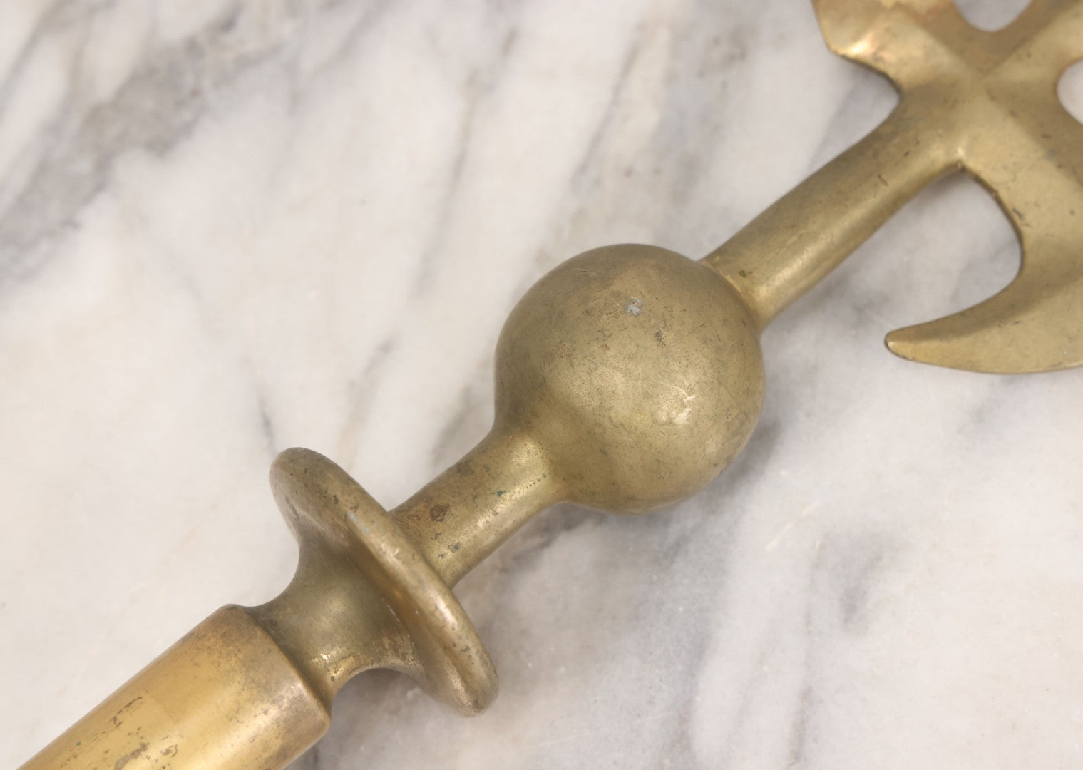 Lot 003 - Antique Solid Brass Fraternal Axe Shaped Flagpole Topper