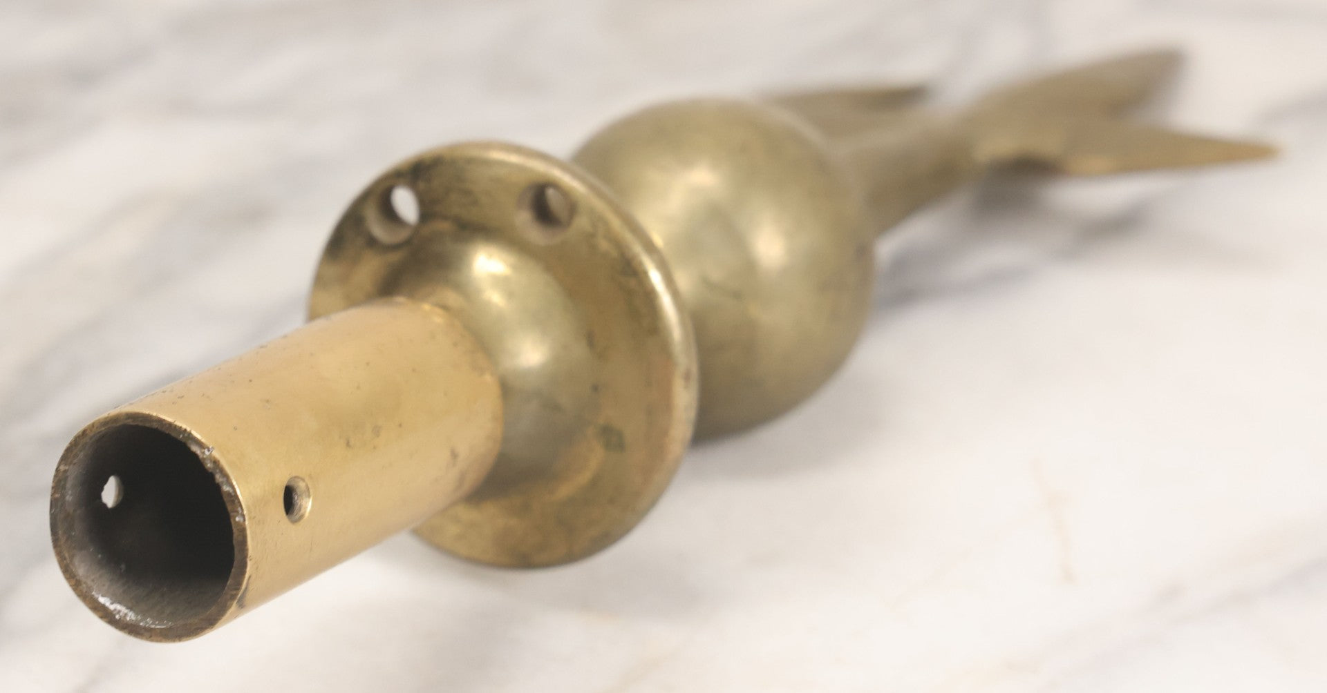 Lot 003 - Antique Solid Brass Fraternal Axe Shaped Flagpole Topper