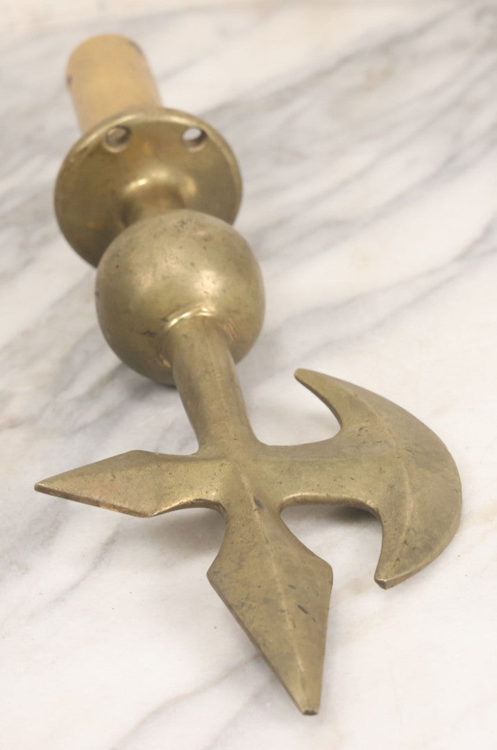 Lot 003 - Antique Solid Brass Fraternal Axe Shaped Flagpole Topper