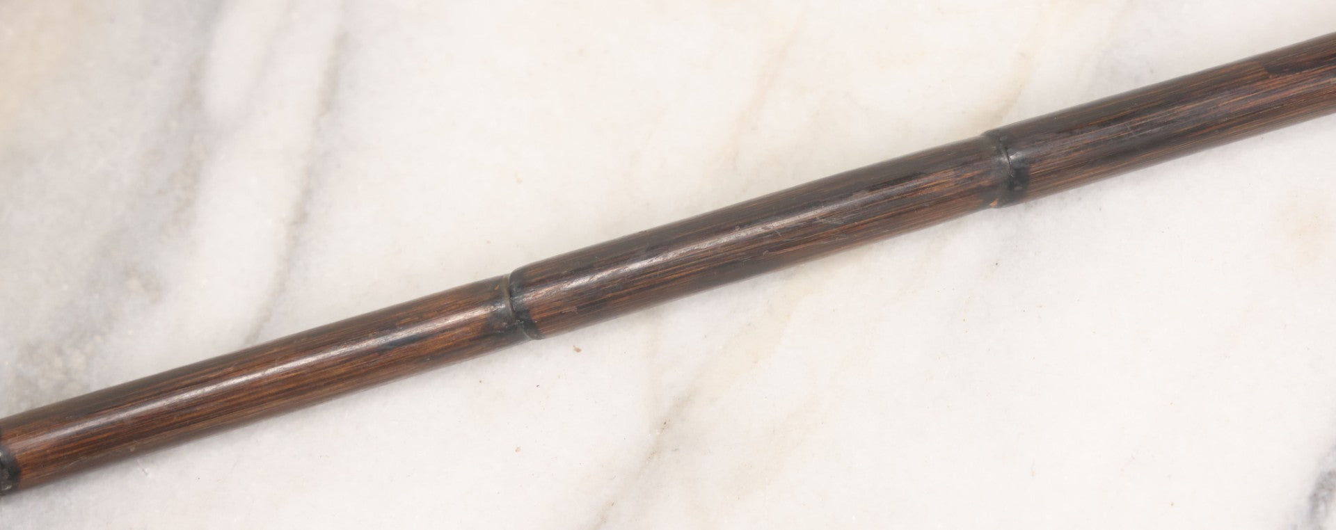 Lot 006 - Antique Swagger Stick Bamboo Cane With Sterling Silver Faux-Branch Handle, Length 25"