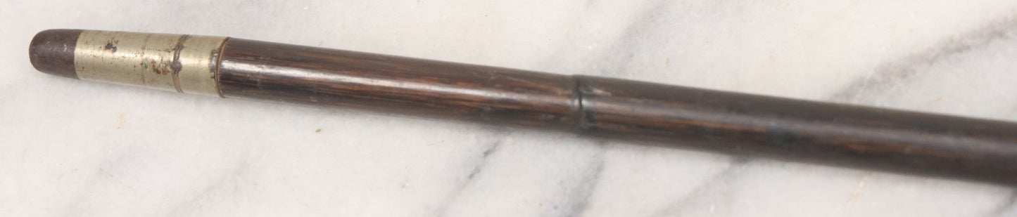 Lot 006 - Antique Swagger Stick Bamboo Cane With Sterling Silver Faux-Branch Handle, Length 25"