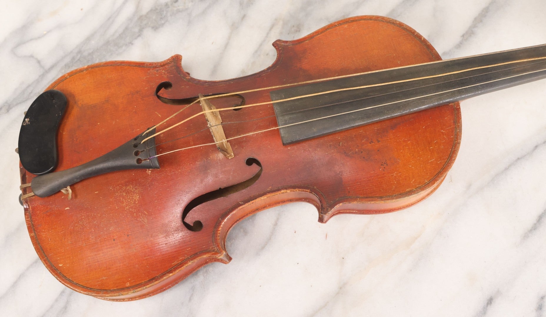 Lot 008 - Antique Violin In Case, Marked "Copy Of Antonius Stradivarius", With Bow And Accessories, As Found, In Need Of Restoration