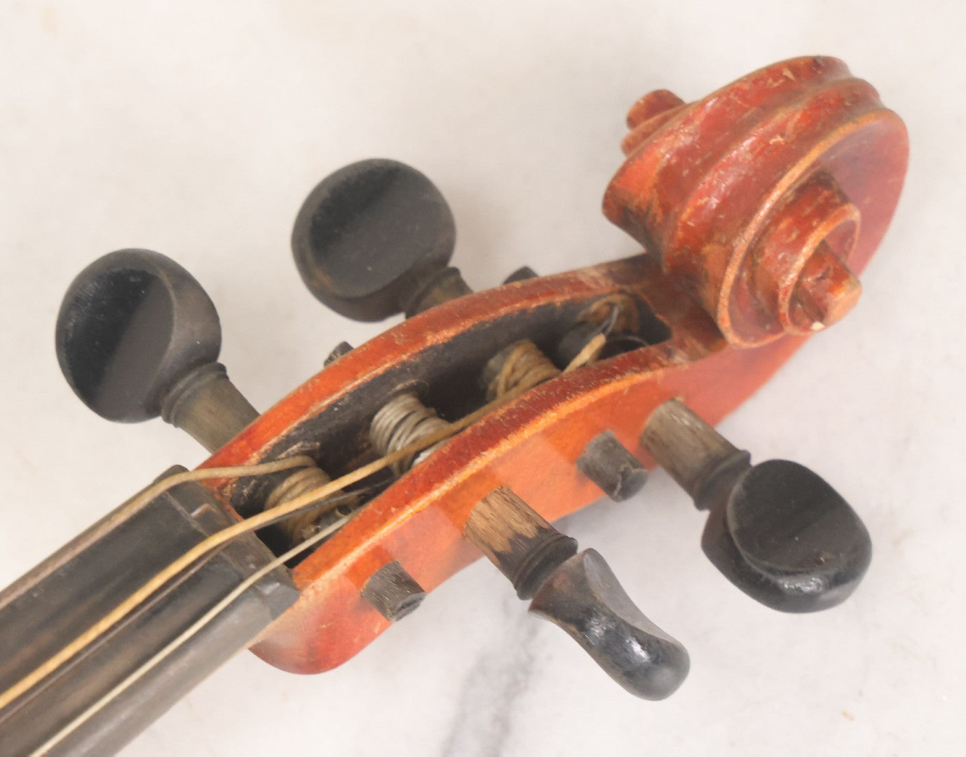 Lot 008 - Antique Violin In Case, Marked "Copy Of Antonius Stradivarius", With Bow And Accessories, As Found, In Need Of Restoration