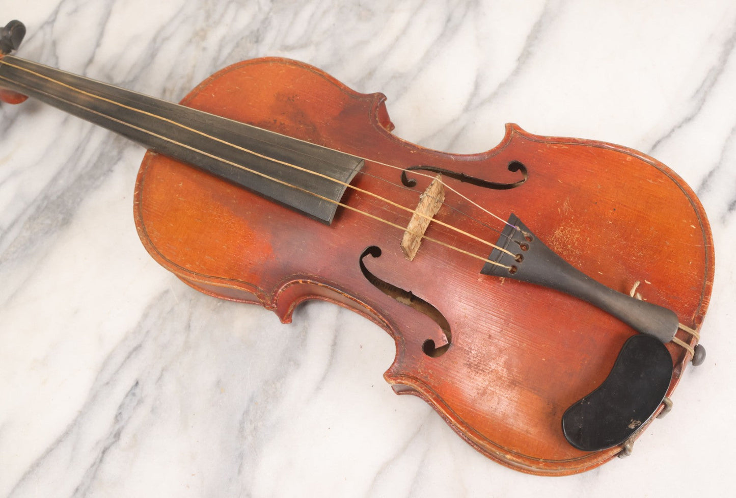 Lot 008 - Antique Violin In Case, Marked "Copy Of Antonius Stradivarius", With Bow And Accessories, As Found, In Need Of Restoration