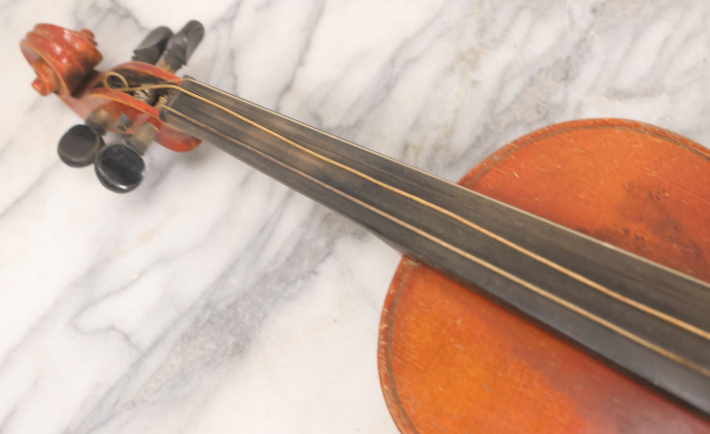Lot 008 - Antique Violin In Case, Marked "Copy Of Antonius Stradivarius", With Bow And Accessories, As Found, In Need Of Restoration