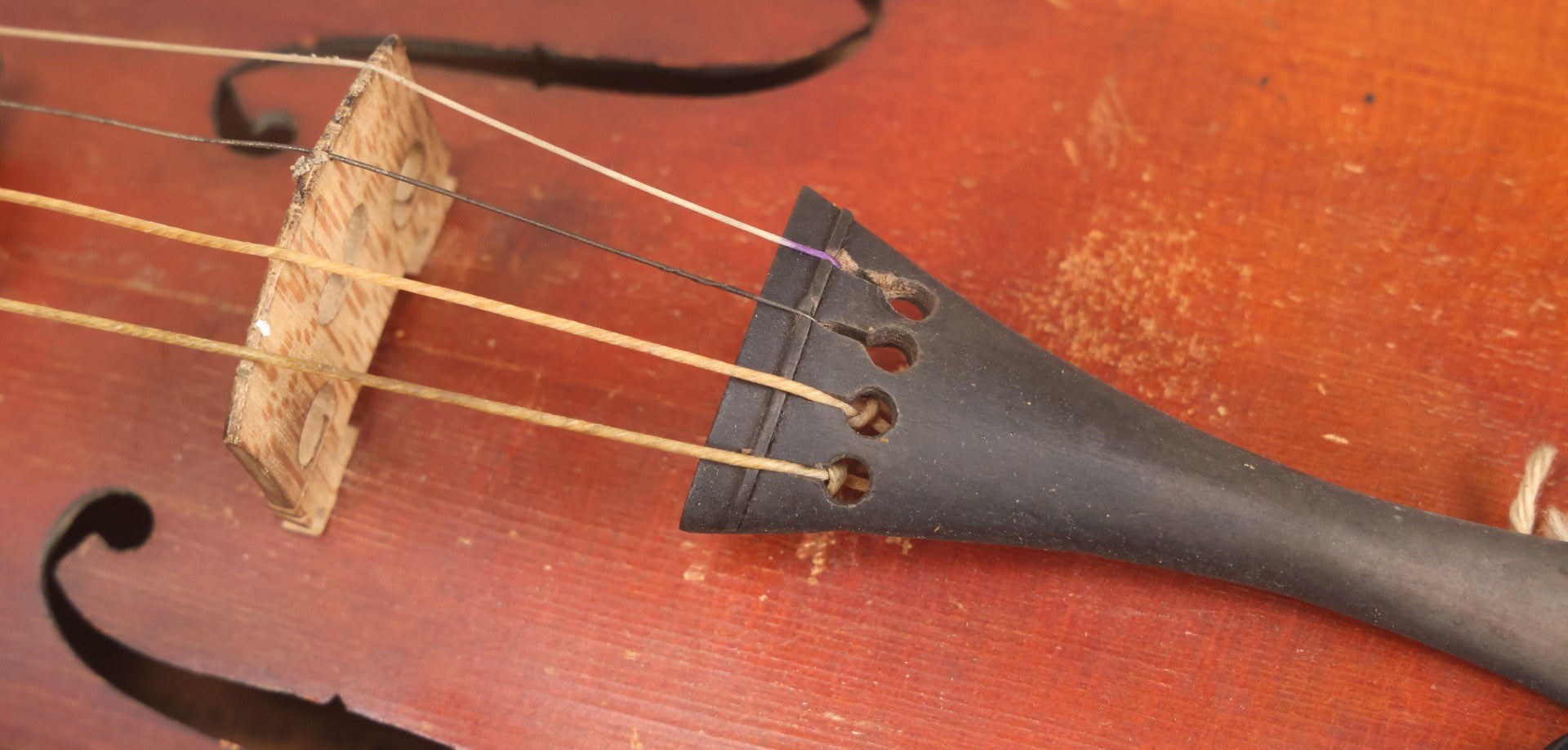 Lot 008 - Antique Violin In Case, Marked "Copy Of Antonius Stradivarius", With Bow And Accessories, As Found, In Need Of Restoration