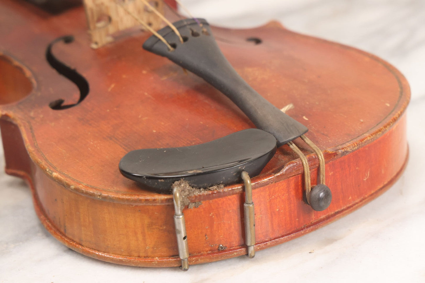 Lot 008 - Antique Violin In Case, Marked "Copy Of Antonius Stradivarius", With Bow And Accessories, As Found, In Need Of Restoration