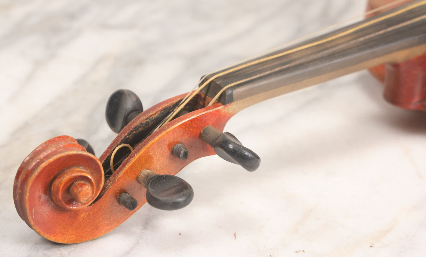 Lot 008 - Antique Violin In Case, Marked "Copy Of Antonius Stradivarius", With Bow And Accessories, As Found, In Need Of Restoration
