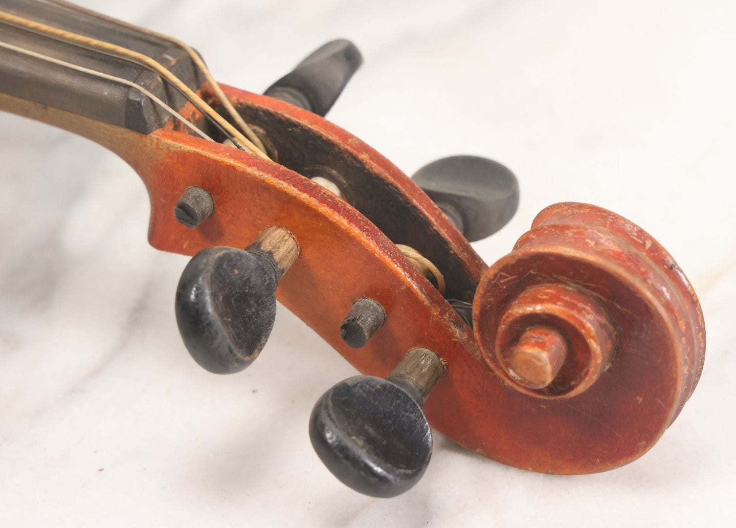Lot 008 - Antique Violin In Case, Marked "Copy Of Antonius Stradivarius", With Bow And Accessories, As Found, In Need Of Restoration