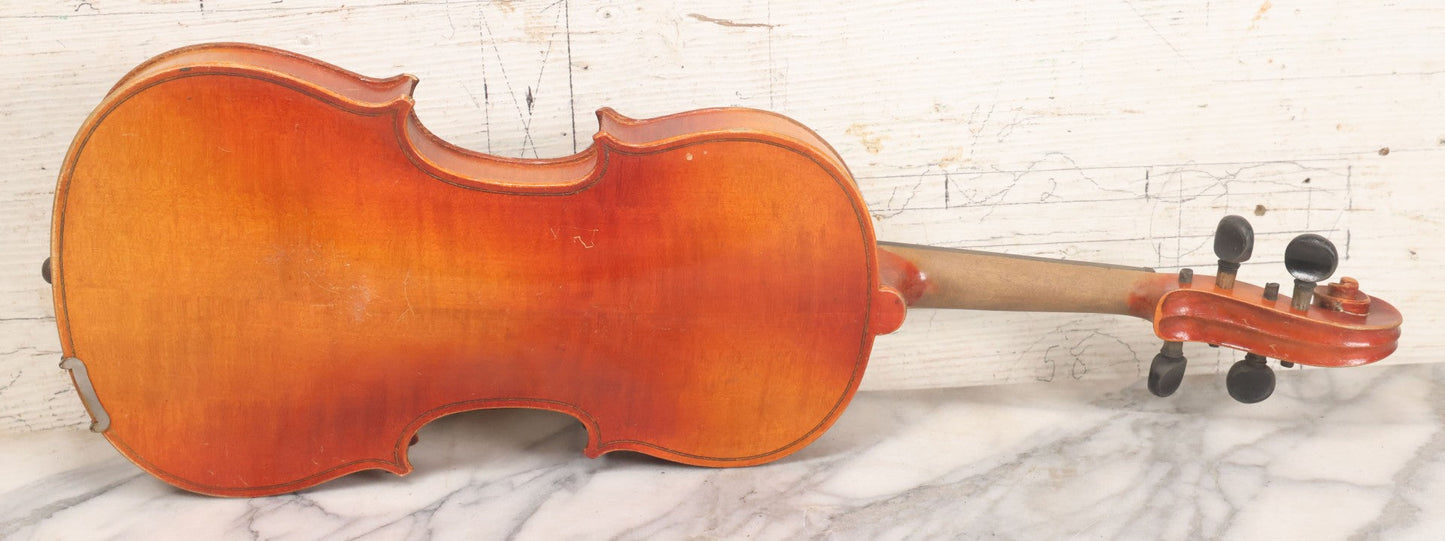 Lot 008 - Antique Violin In Case, Marked "Copy Of Antonius Stradivarius", With Bow And Accessories, As Found, In Need Of Restoration