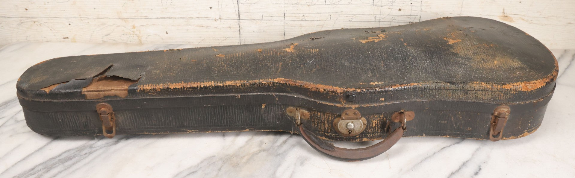 Lot 008 - Antique Violin In Case, Marked "Copy Of Antonius Stradivarius", With Bow And Accessories, As Found, In Need Of Restoration